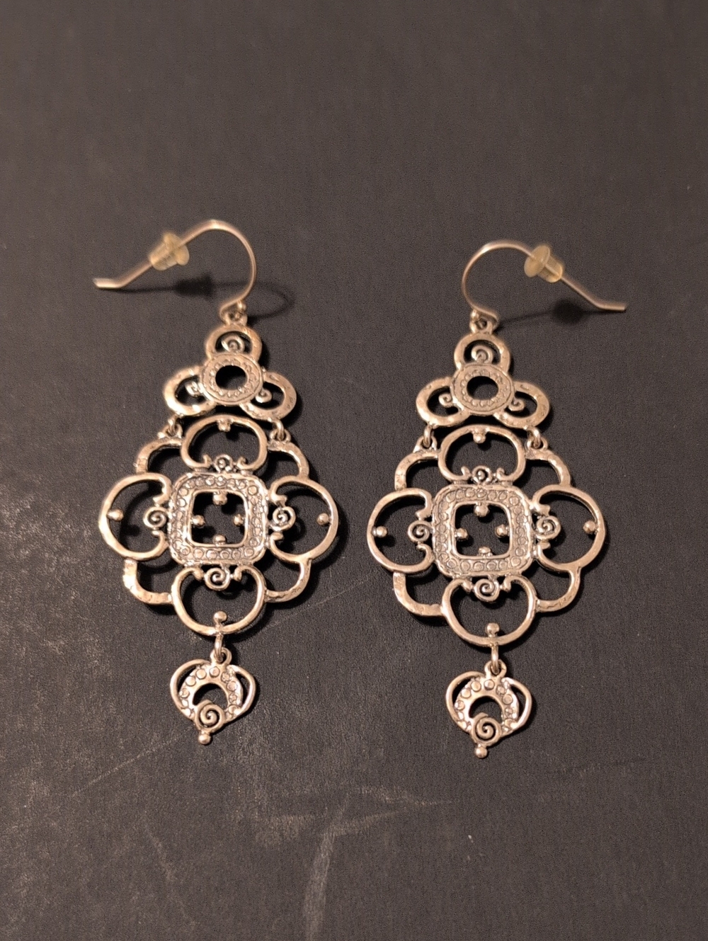 Noa Zuman Elegant Silver Filigree Drop Earrings - Women's Jewelry